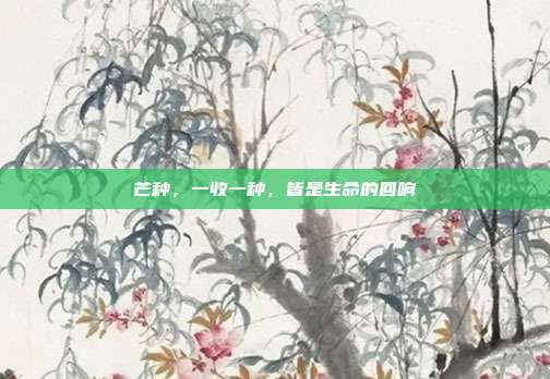 芒种，一收一种，皆是生命的回响