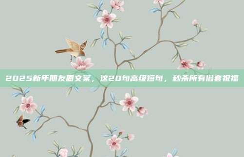 2025新年朋友圈文案，这20句高级短句，秒杀所有俗套祝福