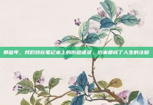 那些年，我们抄在笔记本上的伤感语录，后来都成了人生的注脚