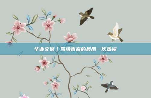 毕业文案｜写给青春的最后一次热搜