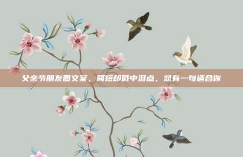 父亲节朋友圈文案，简短却戳中泪点，总有一句适合你