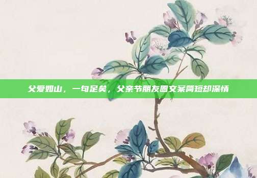 父爱如山，一句足矣，父亲节朋友圈文案简短却深情