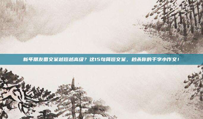 新年朋友圈文案越短越高级？这15句简短文案，秒杀你的千字小作文！