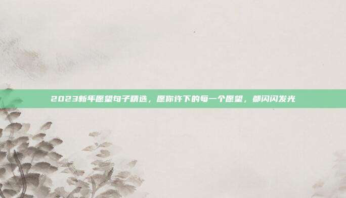 2023新年愿望句子精选，愿你许下的每一个愿望，都闪闪发光