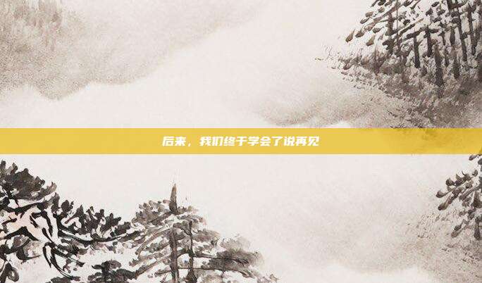 后来,我们终于学会了说再见