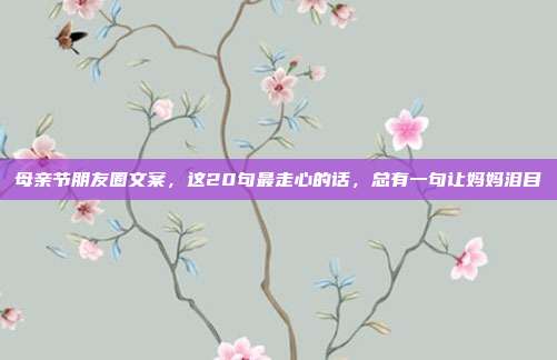 母亲节朋友圈文案,这20句最走心的话,总有一句让妈妈泪目