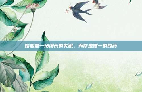暗恋是一场漫长的失眠，而你是唯一的良药