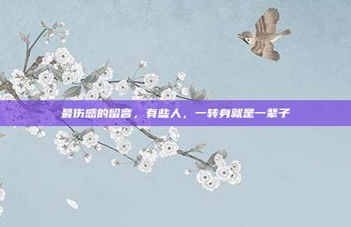 最伤感的留言，有些人，一转身就是一辈子