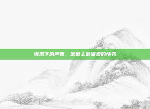 雪落下的声音，是世上最温柔的情书