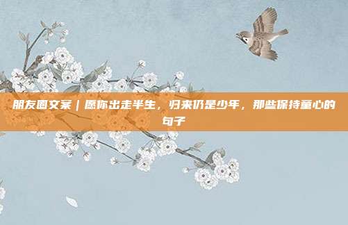 朋友圈文案｜愿你出走半生，归来仍是少年，那些保持童心的句子