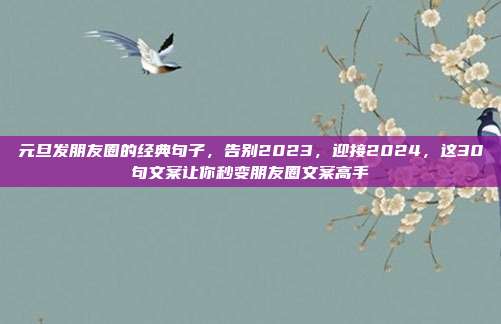 元旦发朋友圈的经典句子,告别2023,迎接2024,这30句文案让你秒变朋友圈文案高手