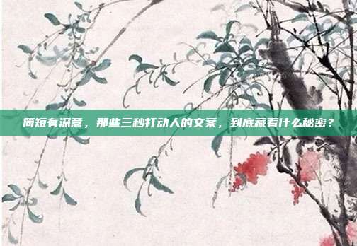 简短有深意，那些三秒打动人的文案，到底藏着什么秘密？