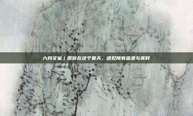 六月文案｜愿你在这个夏天，遇见所有温柔与美好