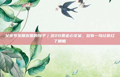 父亲节发朋友圈的句子｜这20条走心文案，总有一句让你红了眼眶