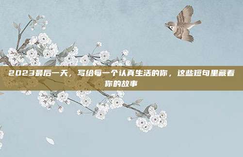 2023最后一天，写给每一个认真生活的你，这些短句里藏着你的故事
