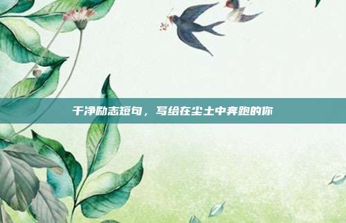 干净励志短句，写给在尘土中奔跑的你