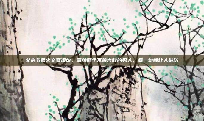 父亲节最火文案短句，写给那个不善言辞的男人，每一句都让人破防