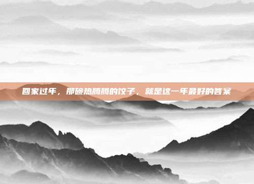 回家过年，那碗热腾腾的饺子，就是这一年最好的答案