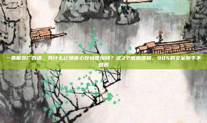 一条服装广告语，凭什么让顾客心甘情愿掏钱？这3个底层逻辑，90%的文案新手不知道