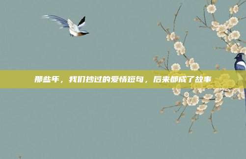那些年,我们抄过的爱情短句,后来都成了故事