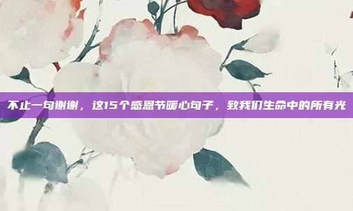 不止一句谢谢,这15个感恩节暖心句子,致我们生命中的所有光