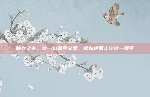 除夕之夜，这一句霸气文案，够你横着走完这一整年