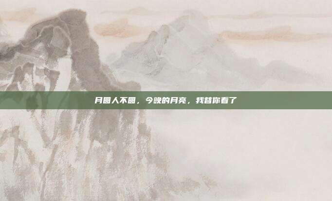 月圆人不圆，今晚的月亮，我替你看了