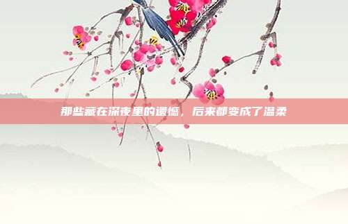 那些藏在深夜里的遗憾，后来都变成了温柔