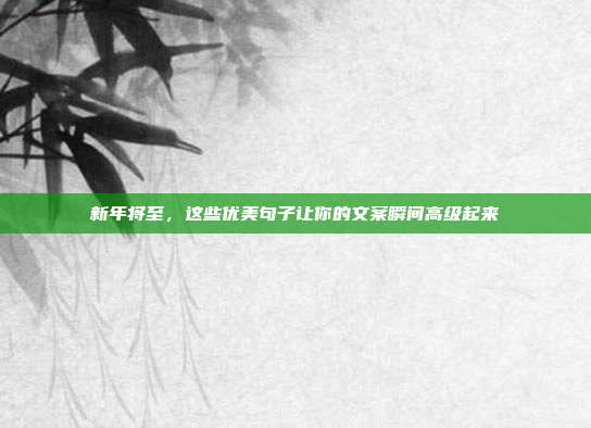 新年将至，这些优美句子让你的文案瞬间高级起来