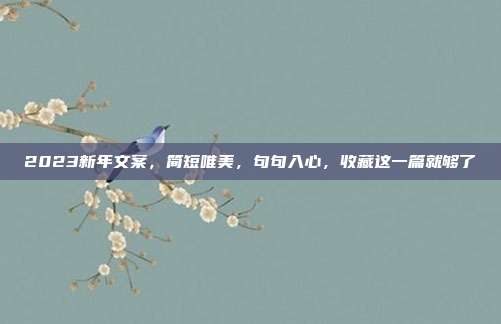 2023新年文案，简短唯美，句句入心，收藏这一篇就够了