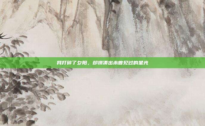 我打碎了夕阳,却拼凑出未曾见过的星光
