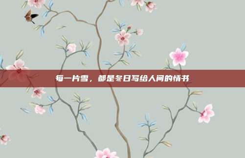 每一片雪,都是冬日写给人间的情书