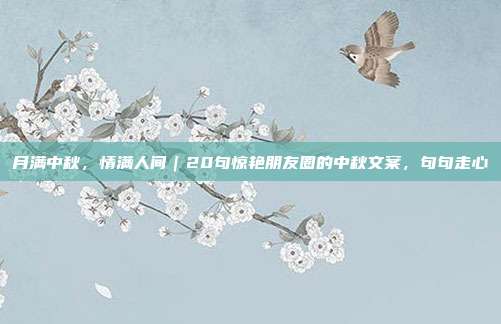 月满中秋,情满人间|20句惊艳朋友圈的中秋文案,句句走心