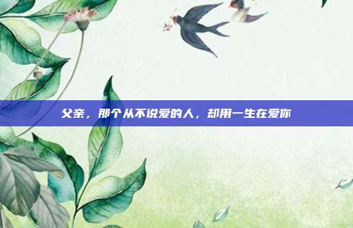 父亲,那个从不说爱的人,却用一生在爱你