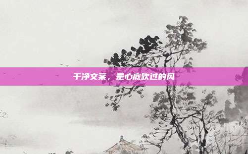 干净文案，是心底吹过的风