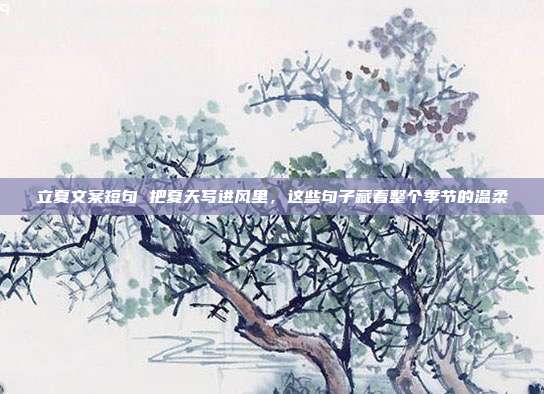 立夏文案短句 把夏天写进风里，这些句子藏着整个季节的温柔
