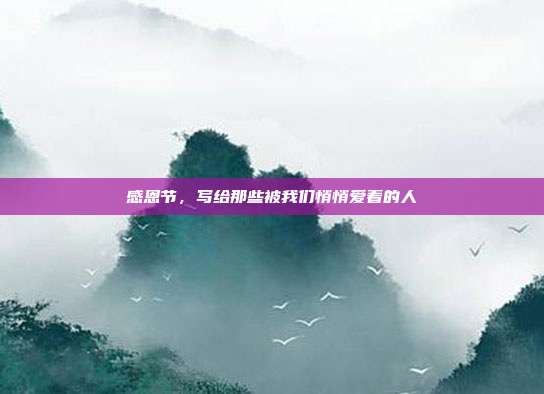 感恩节，写给那些被我们悄悄爱着的人