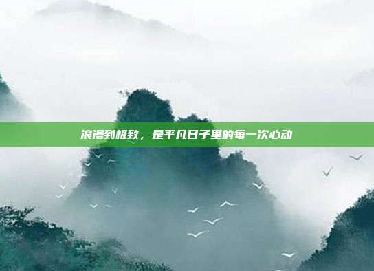 浪漫到极致，是平凡日子里的每一次心动