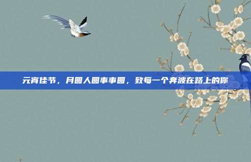 元宵佳节,月圆人圆事事圆,致每一个奔波在路上的你