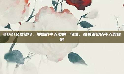2021文案短句,那些戳中人心的一句话,藏着多少成年人的秘密