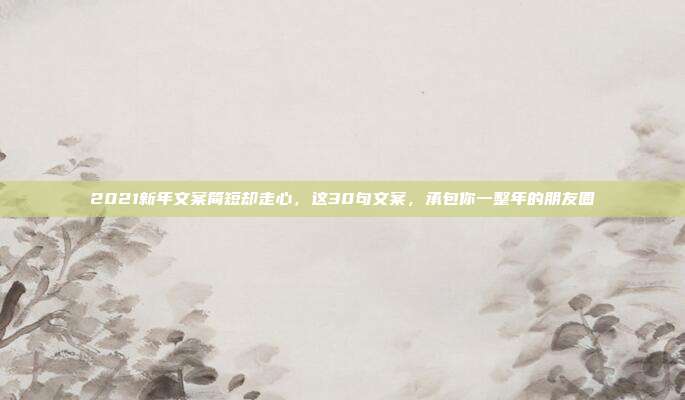 2021新年文案简短却走心,这30句文案,承包你一整年的朋友圈