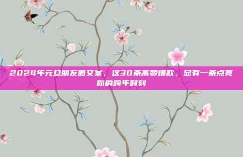 2024年元旦朋友圈文案,这30条高赞爆款,总有一条点亮你的跨年时刻