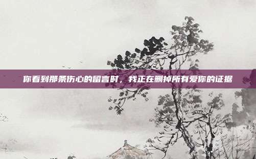 你看到那条伤心的留言时,我正在删掉所有爱你的证据