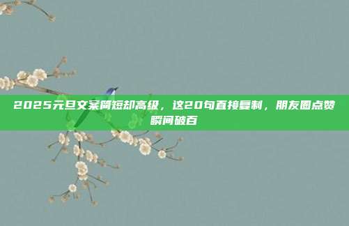 2025元旦文案简短却高级,这20句直接复制,朋友圈点赞瞬间破百