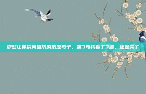 那些让你瞬间破防的伤感句子,第3句我看了3遍,还是哭了