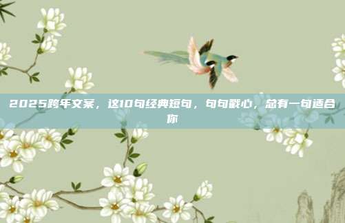 2025跨年文案,这10句经典短句,句句戳心,总有一句适合你