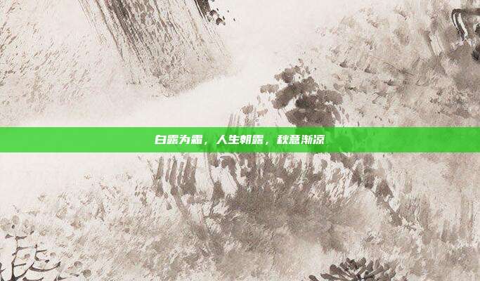 白露为霜，人生朝露，秋意渐凉