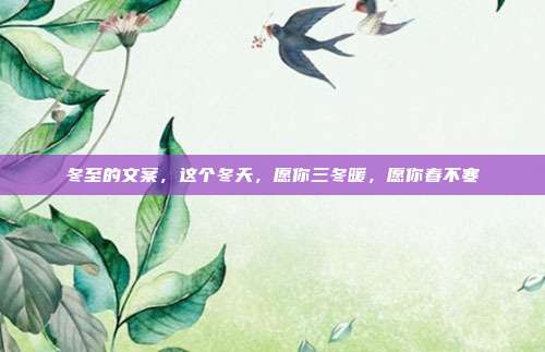 冬至的文案，这个冬天，愿你三冬暖，愿你春不寒