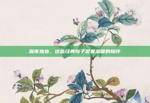 深夜独处,这些经典句子是最温暖的陪伴