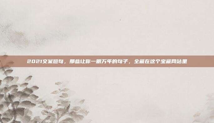 2021文案短句，那些让你一眼万年的句子，全藏在这个宝藏网站里